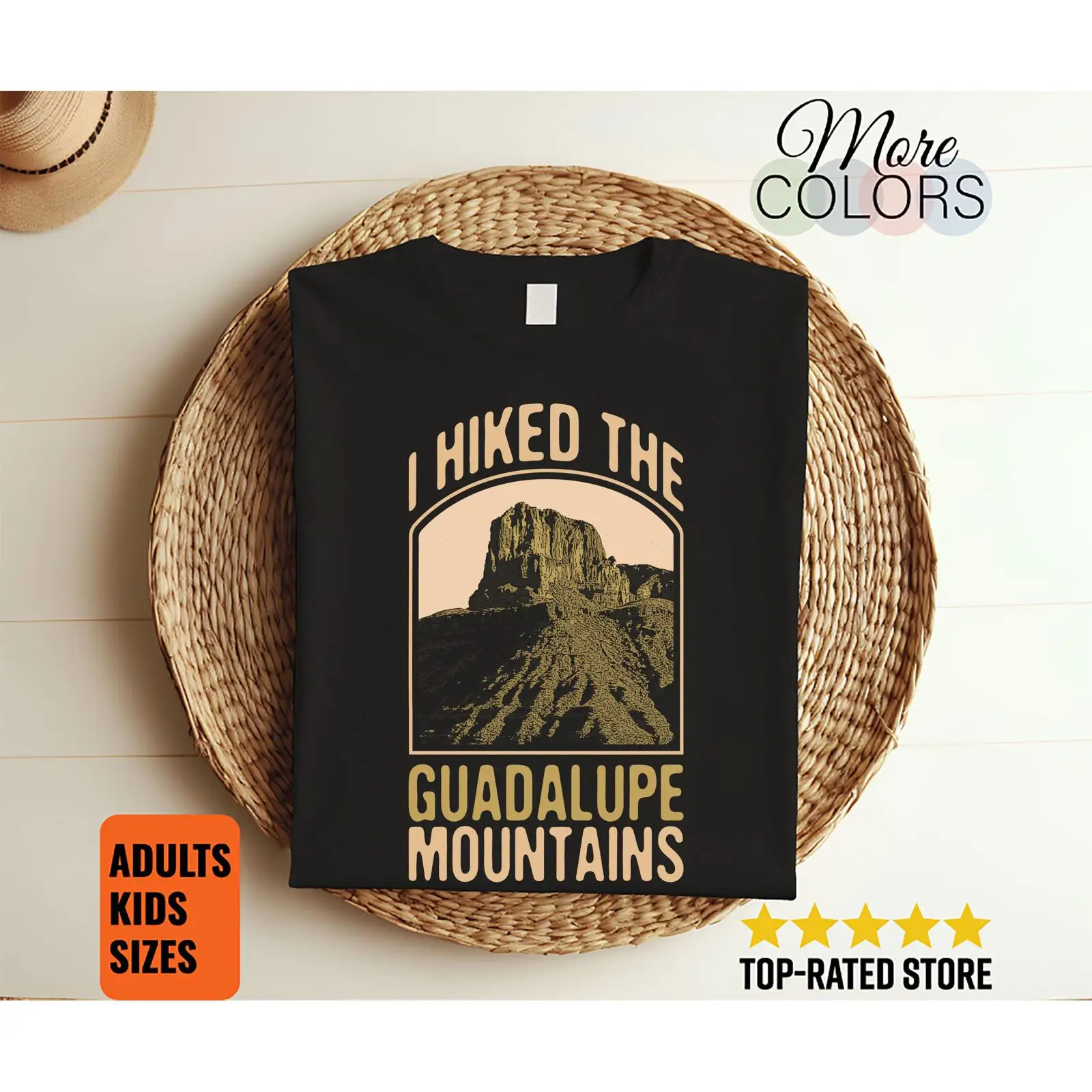 Outdoor Camping In Texas - เสื้อยืด I Hiked The Guadalupe Mountains