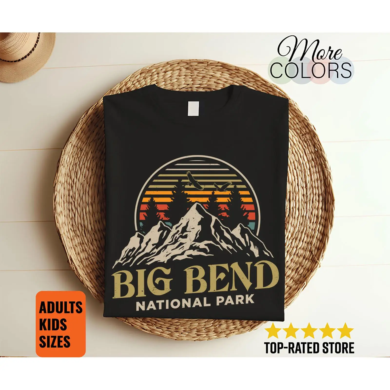 Outdoor Camping In Texas - เสื้อยืดวินเทจลายบิ๊กเบนด์เนชั่นแนลพาร์ค สำหรับคนรักเท็กซัส เหมาะสำหรับการผจญภัยกลางแจ้ง แคมป์ปิ้ง เดินป่า ท่องเที่ยวในพื้นที่ห่างไกล