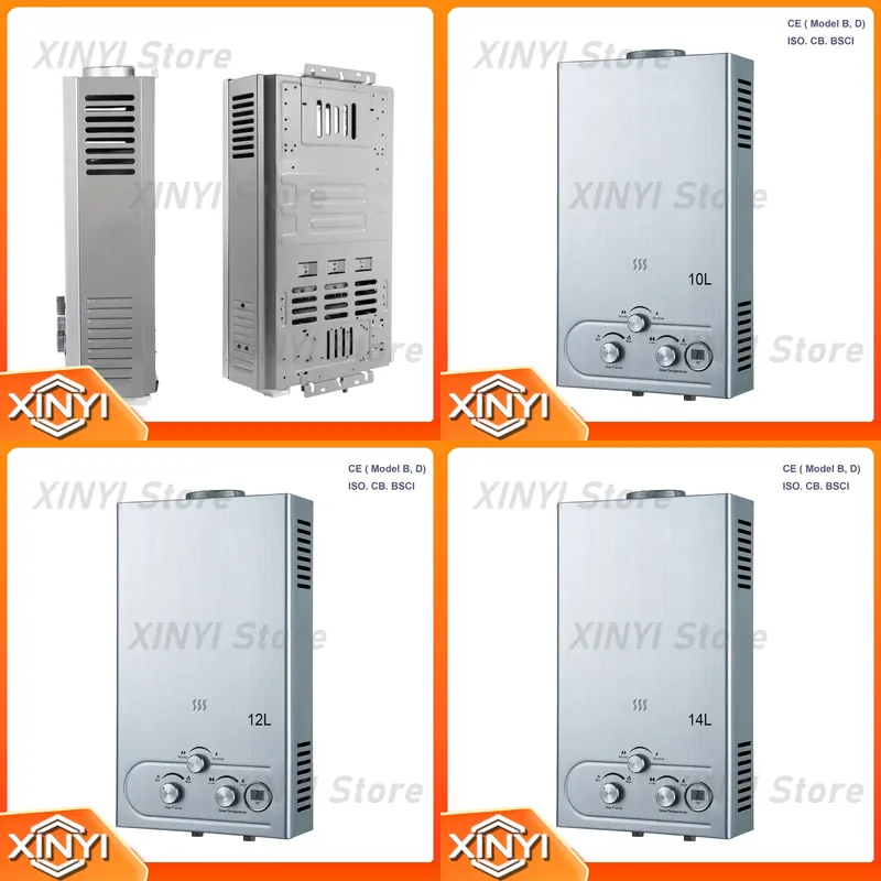 Outdoor Camping Hot Water Shower - เครื่องทำน้ำร้อนแบบพกพาไม่ใช้ถังแก๊ส ขนาด 6-12 ลิตร 16 กิโลวัตต์