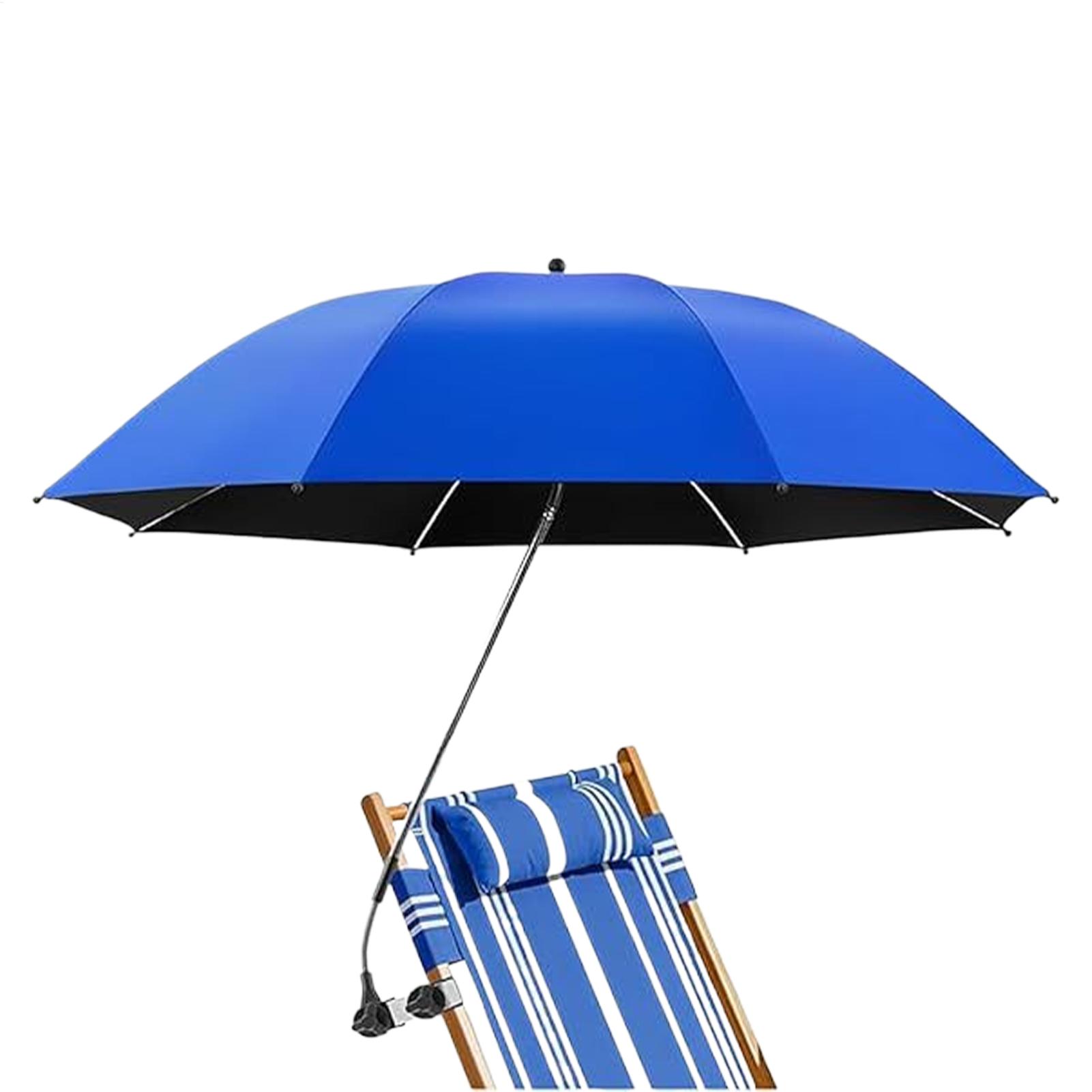 Outdoor Camping Canopy - ร่มชายหาดปรับได้ 360 องศา ร่มพับสำหรับตั้งแคมป์พร้อมคลิปหนีบ ร่มสนามกลางแจ้ง ร่มกันแดดสำหรับสวน