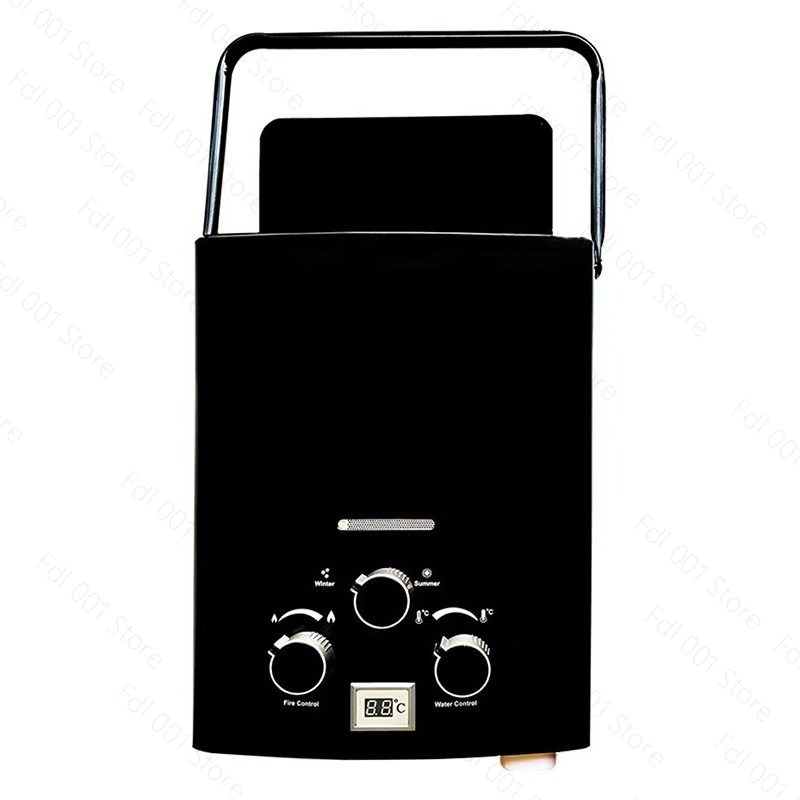 Outdoor Camping Hot Water Shower - เครื่องทำน้ำอุ่นแก๊สแบบพกพา 6 ลิตร สำหรับตั้งแคมป์กลางแจ้ง รถบ้าน อาบน้ำร้อนทันที