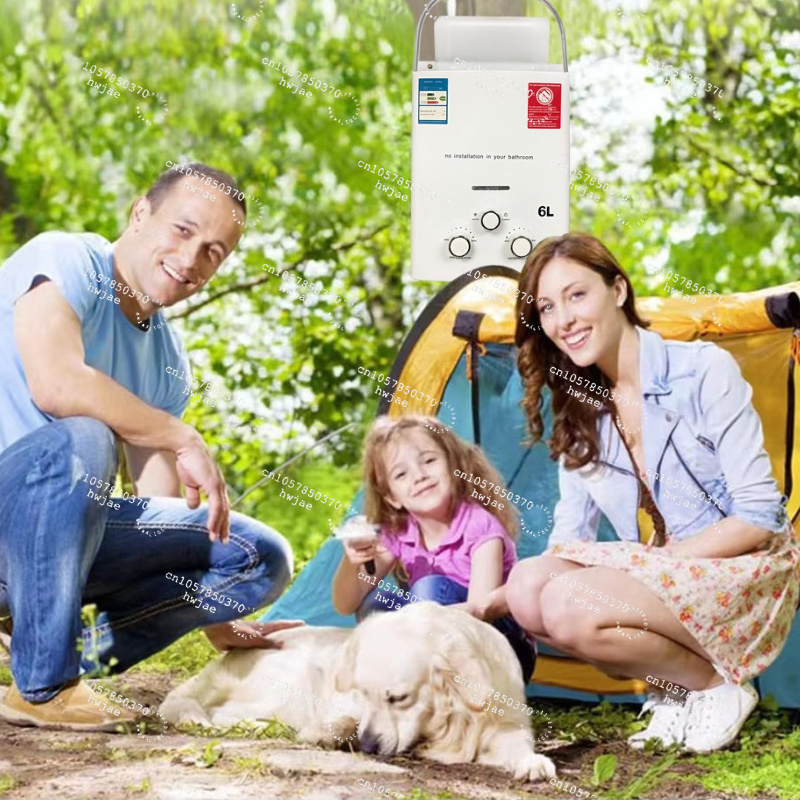 Outdoor Camping Hot Water Shower - เครื่องทำน้ำร้อนแบบไม่ใช้ถังสำหรับตั้งแคมป์กลางแจ้ง ให้ความร้อนทันทีพร้อมหัวฝักบัว เครื่องทำน้ำร้อนสำหรับรถยนต์ รถบรรทุก และเต็นท์