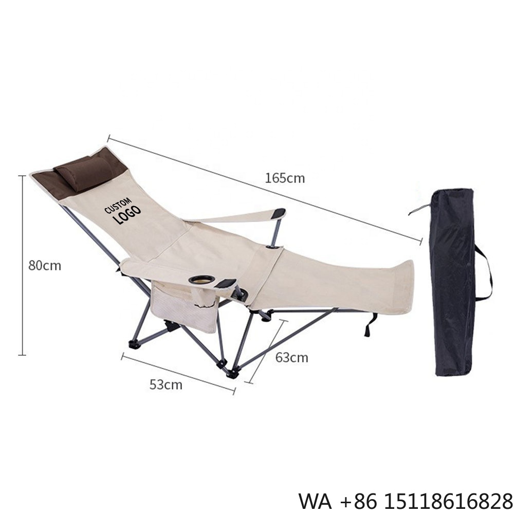 Outdoor Camping Furniture - เก้าอี้พับพกพาปรับเอนได้ น้ำหนักเบา ปรับระดับได้ สำหรับตั้งแคมป์กลางแจ้ง ชายหาด ระเบียง