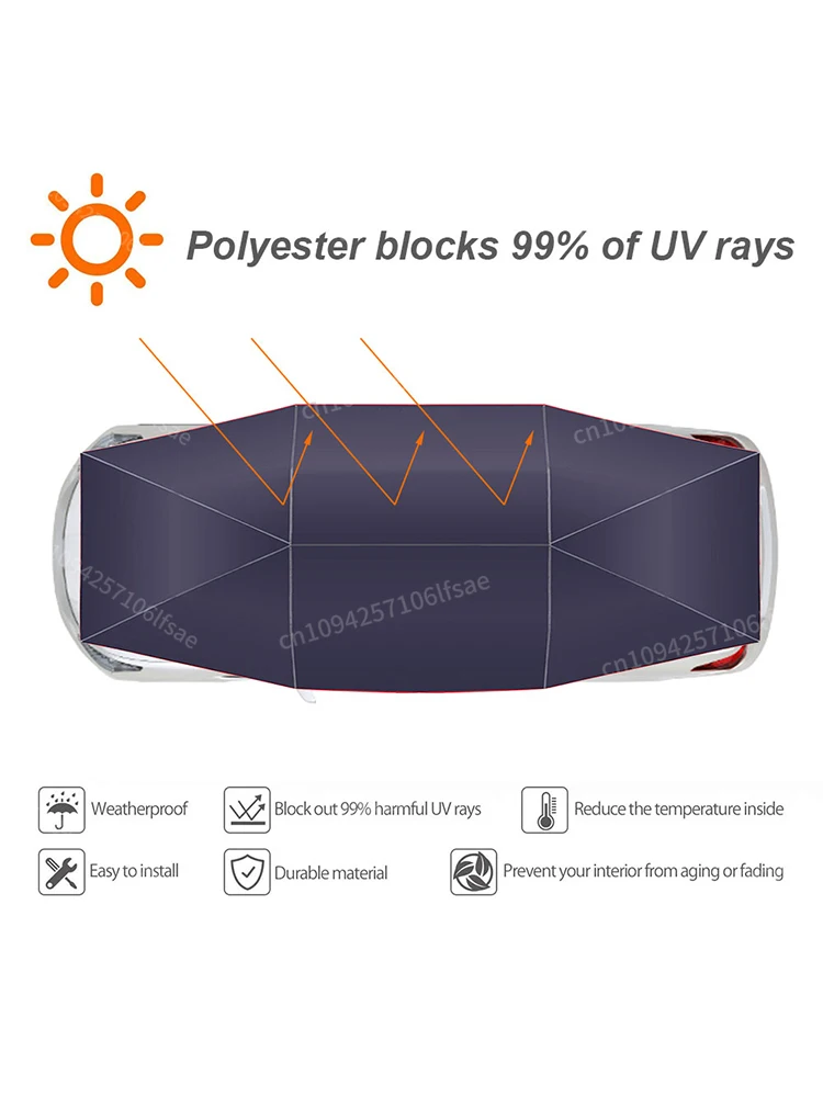 Outdoor Camping Canopy - ร่มคลุมรถยนต์แบบพกพา กันน้ำ สำหรับป้องกันรถยนต์ เหมาะสำหรับการตั้งแคมป์กลางแจ้งและตกปลา