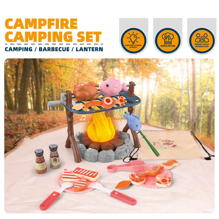Outdoor Camping For Kids - ชุดเต็นท์ตั้งแคมป์สำหรับเด็ก สนามเด็กเล่นขนาดเล็ก อาหารจำลอง บ้านเต็นท์สำหรับเด็ก เกมของเล่นเสริมสร้างความสัมพันธ์ระหว่างพ่อแม่และลูก สำหรับเล่นในร่มและกลางแจ้ง