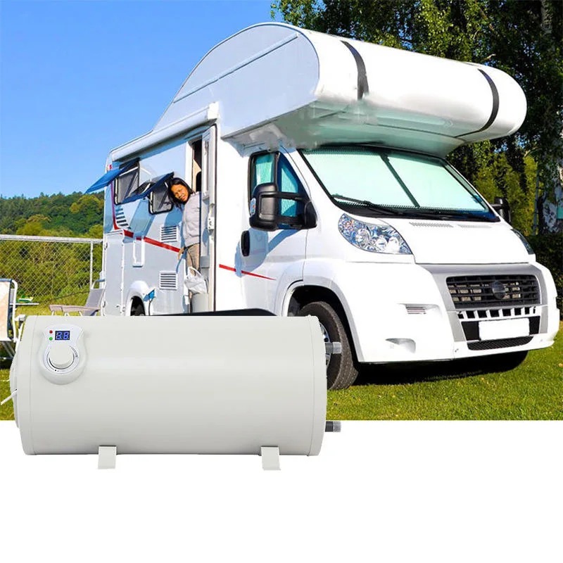 Outdoor Camping Hot Water Shower - เครื่องทำน้ำอุ่นไฟฟ้า 12V 200W แบบทันที สำหรับอาบน้ำในห้องน้ำรถบ้าน ห้องน้ำขนาดเล็ก