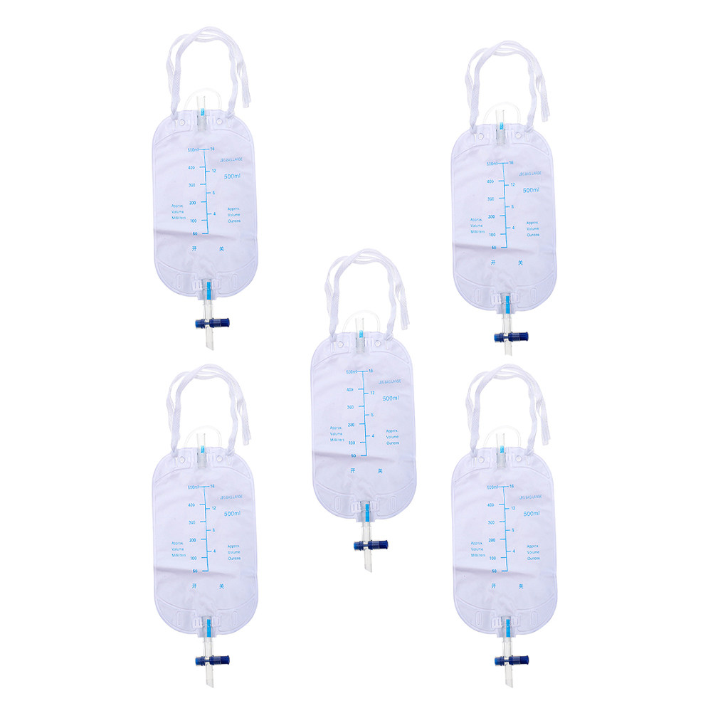 Outdoor Camping Urinal - ถุงเก็บปัสสาวะแบบสายยาว 5 ชิ้น สำหรับผู้ชาย ใช้หลังการผ่าตัด สำหรับการตั้งแคมป์กลางแจ้งและผู้ป่วย