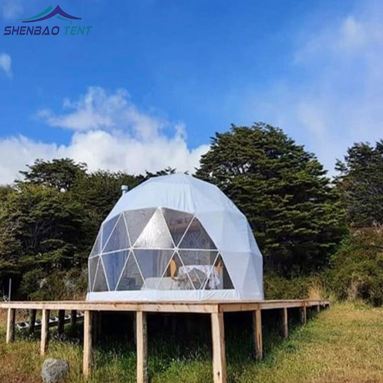 Outdoor Camping And Glamping - เต็นท์โดมทรงจีโอเดสิกสำเร็จรูปสำหรับแคมป์ปิ้งกลางแจ้ง ทำจากพีวีซีและอะลูมิเนียม เหมาะสำหรับโรงแรมหรู รีสอร์ท และงานอีเว้นท์