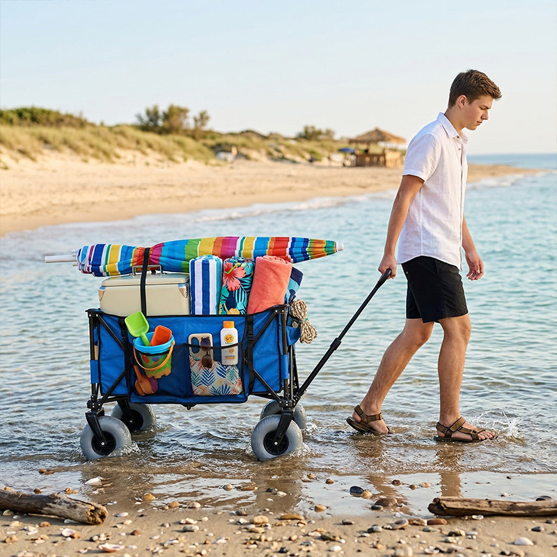 รถเข็นชายหาดโลหะพับได้ ล้อบอลล - Outdoor Camping Furniture บทวิจารณ์และราคา