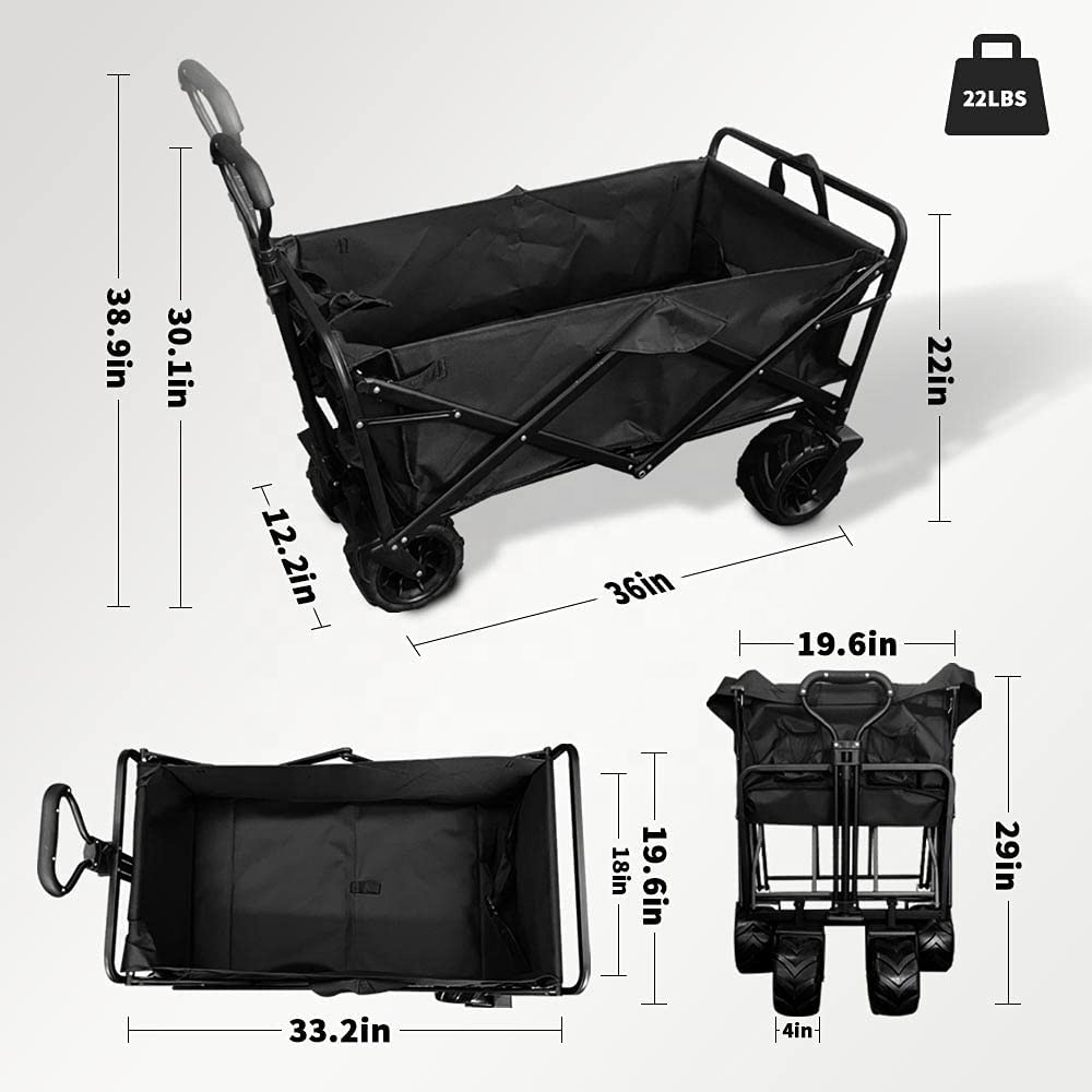 รถเข็นพับได้ขนาดใหญ่ ล้อใหญ่ ร - Outdoor Camping Furniture บทวิจารณ์และราคา