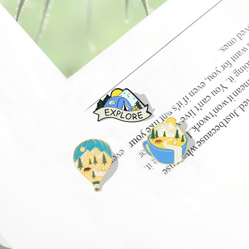 แคมป์ปิ้งผจญภัยEnamel Pins Cus - Outdoor Camping For Kids บทวิจารณ์และราคา