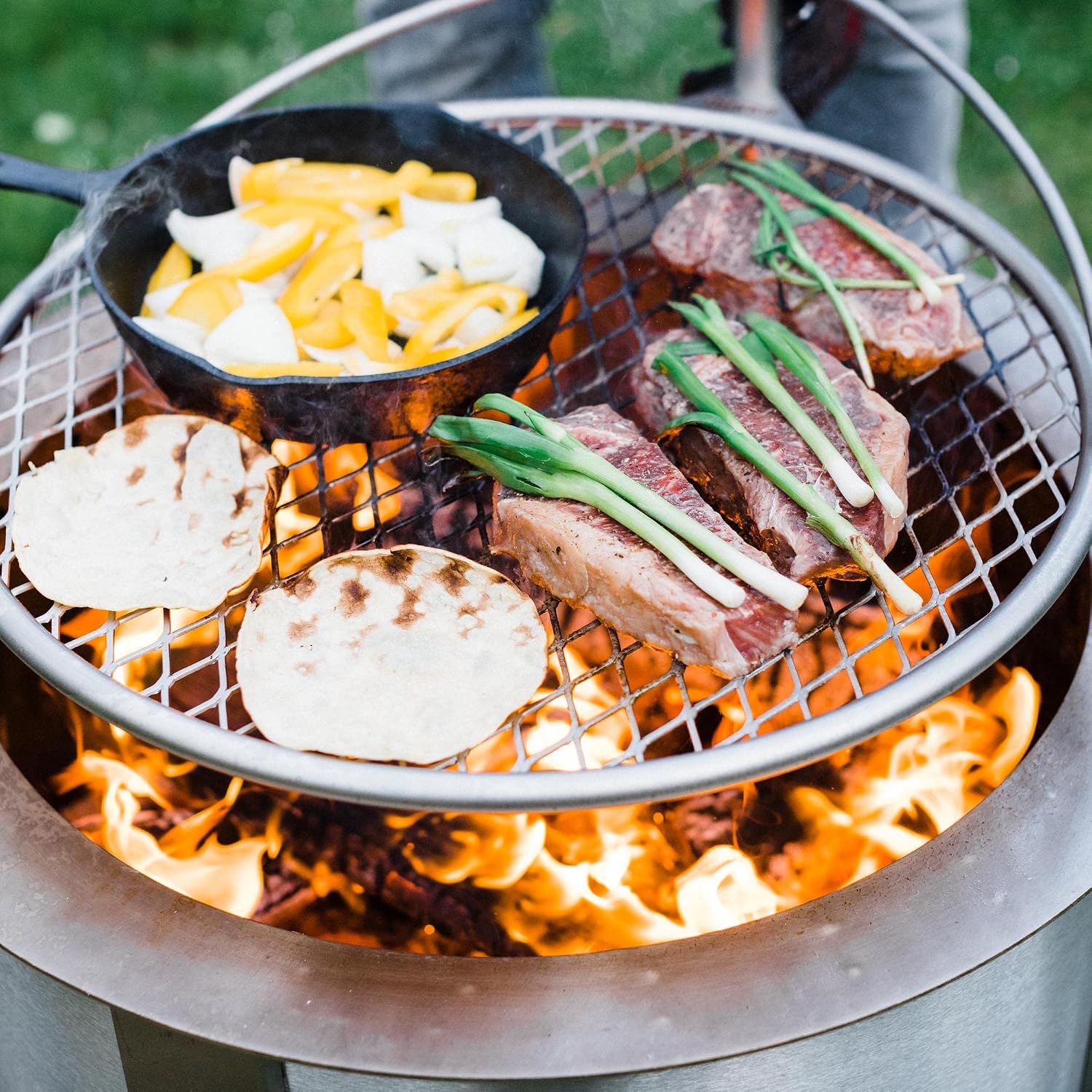 ตะแกรงย่างอาหารสำหรับเตาไฟสแตน - Outdoor Camping Fire Pit บทวิจารณ์และราคา