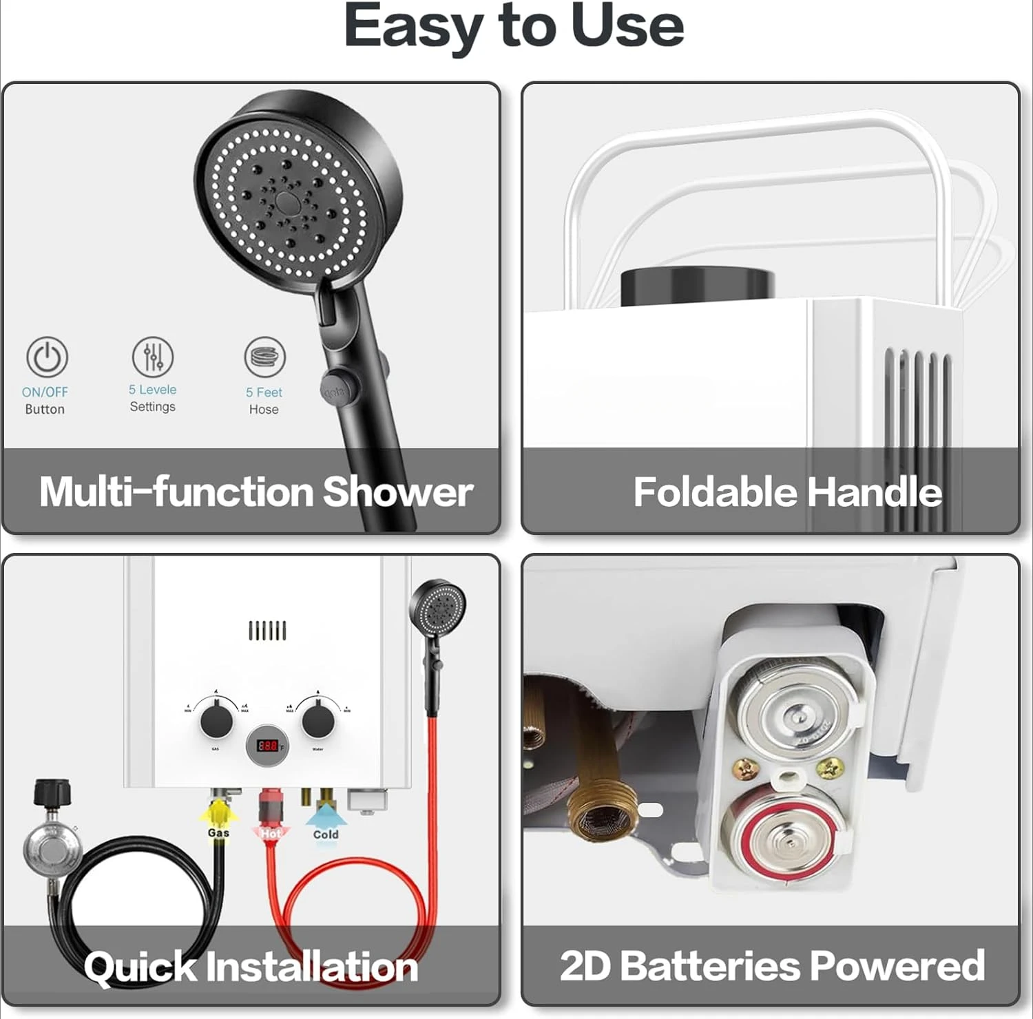 เครื่องทำน้ำอุ่นแบบไม่ใช้ถังโพ - Outdoor Camping Hot Water Shower บทวิจารณ์และราคา