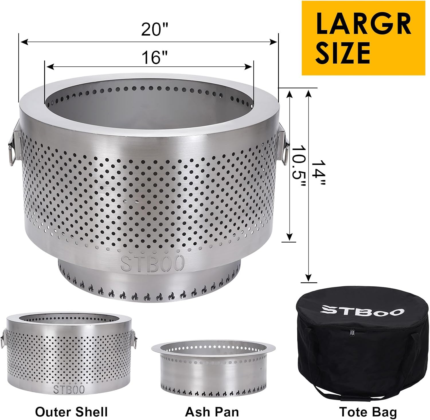 เตาผิงขนาดใหญ่ 20 นิ้ว - เตาผิ - Outdoor Camping Fire Pit บทวิจารณ์และราคา