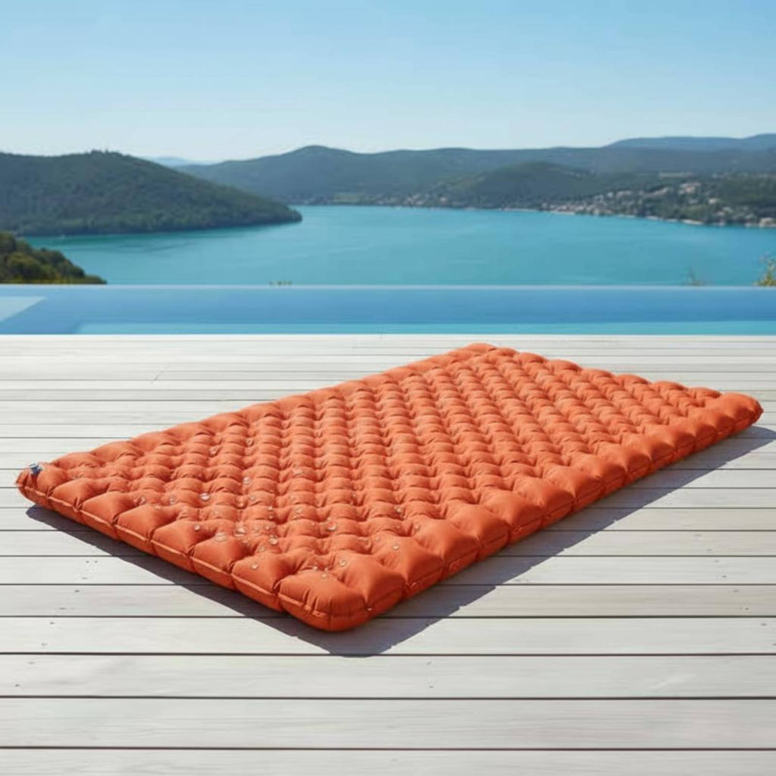 เสื่อตั้งแคมป์แบบเป่าลมไนลอน T - Outdoor Camping Mat Waterproof บทวิจารณ์และราคา
