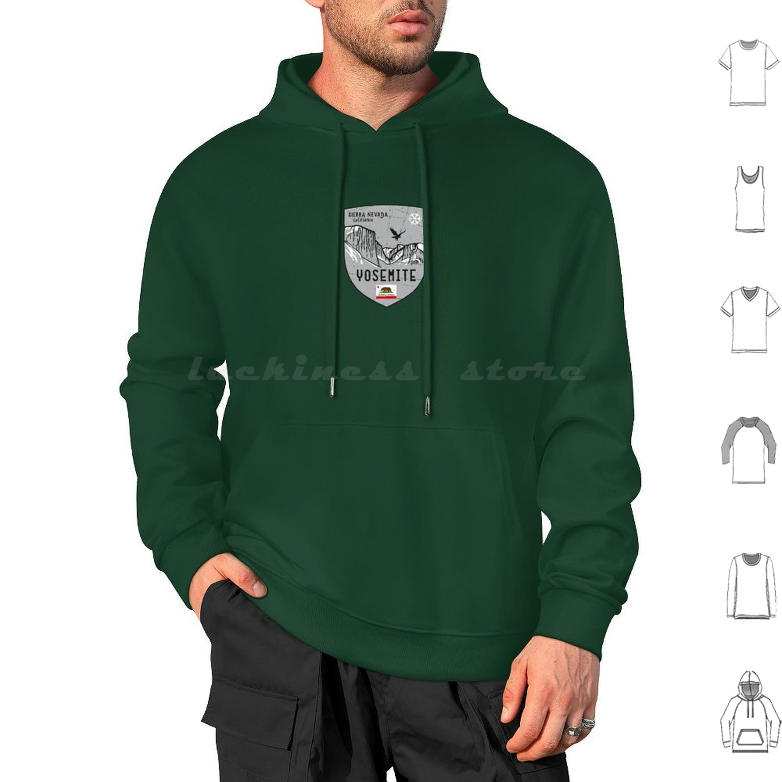 เสื้อฮู้ดลายตราสัญลักษณ์โยเซมิ - Outdoor Camping Yosemite บทวิจารณ์และราคา
