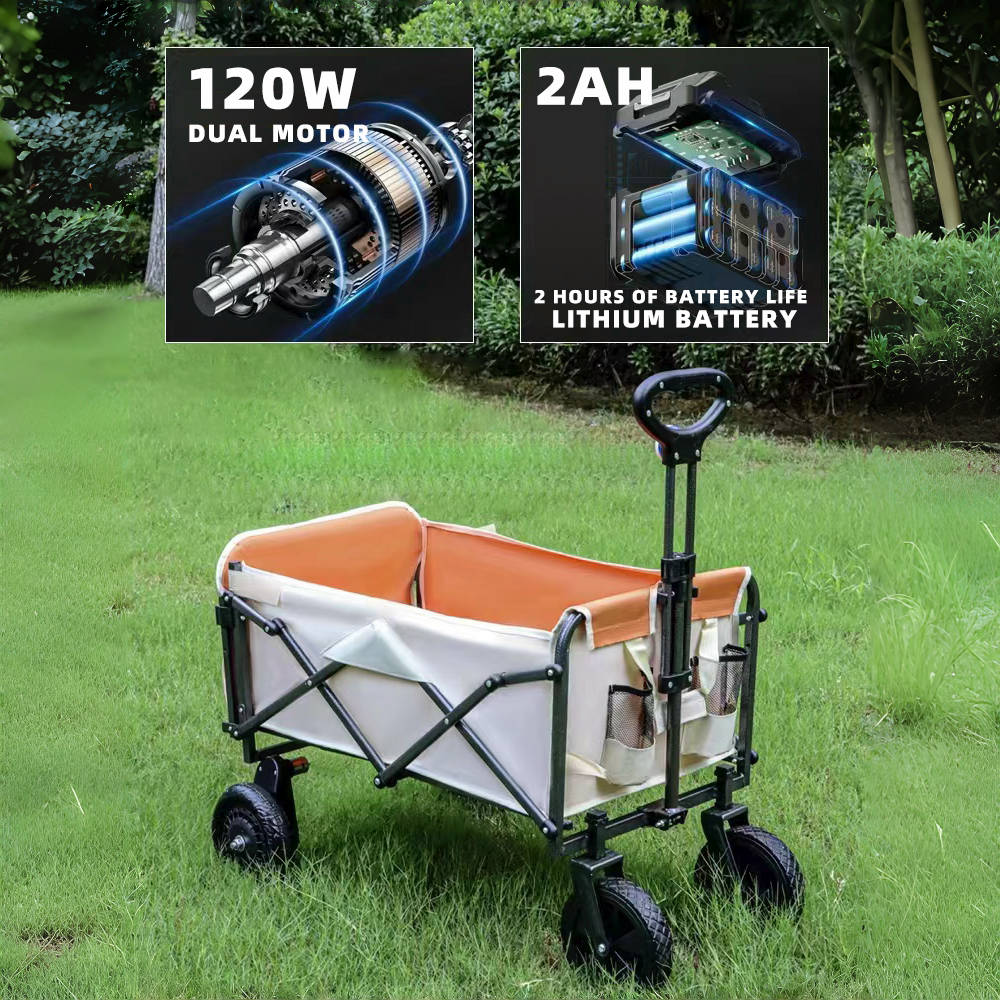 รถเข็นแคมป์ปิ้งไฟฟ้าพับได้ แบต - Outdoor Camping Furniture บทวิจารณ์และราคา