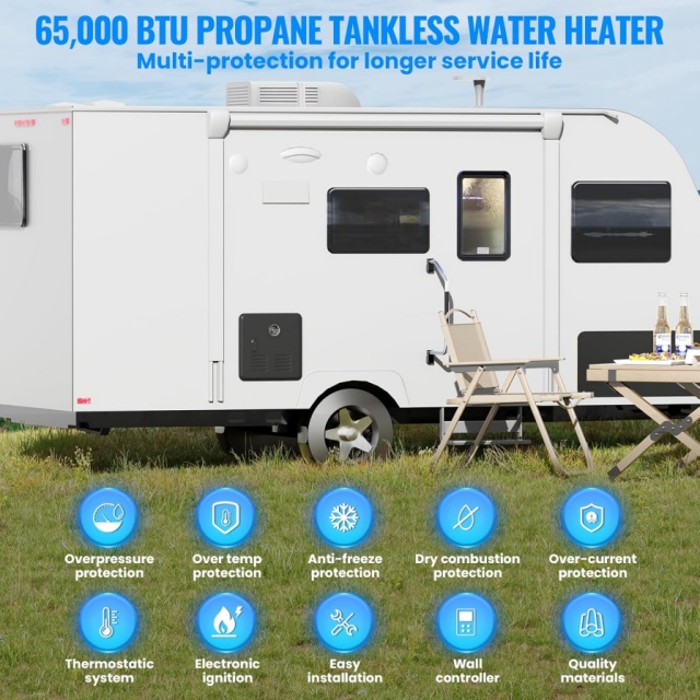 เครื่องทำน้ำอุ่นแก๊สแบบพกพาสำห - Portable Camping Shower บทวิจารณ์และราคา