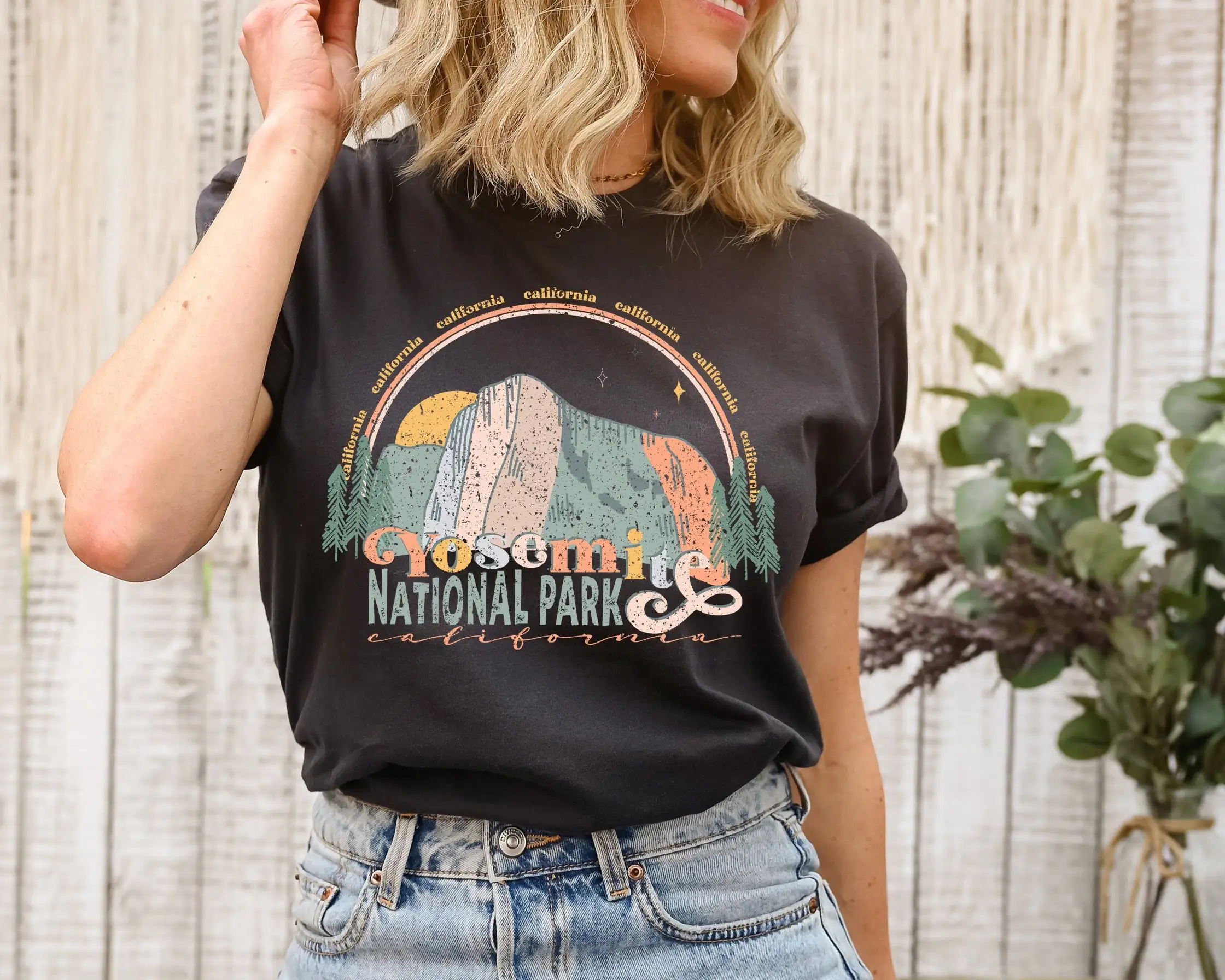 เสื้อยืดอุทยานแห่งชาติโยเซมิตี - Outdoor Camping Yosemite บทวิจารณ์และราคา