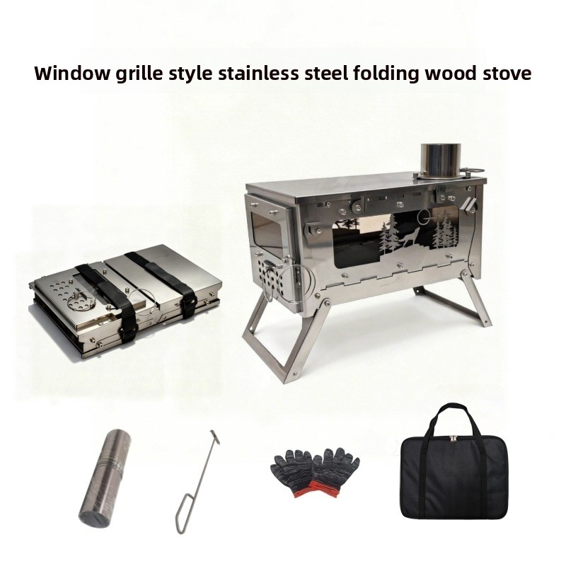 เตาไม้พับได้แบบพกพาทำจากสแตนเล - Outdoor Camping Fire Pit บทวิจารณ์และราคา