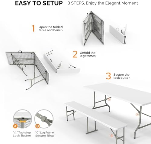 ชุดโต๊ะปิกนิกพร้อมม้านั่ง 2 ตั - Camping Outdoor Or Indoor บทวิจารณ์และราคา