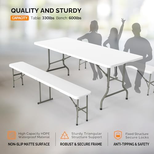 ชุดโต๊ะปิกนิกพร้อมม้านั่ง 2 ตั - Camping Outdoor Or Indoor บทวิจารณ์และราคา