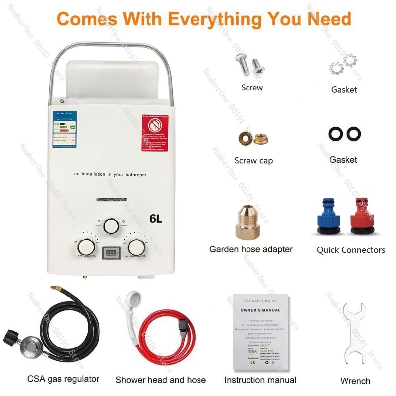เครื่องทำน้ำอุ่นแก๊ส LPG แบบไม - Outdoor Camping Hot Water Shower บทวิจารณ์และราคา