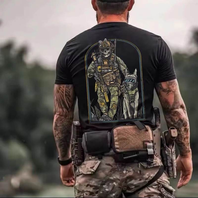 เสื้อยืดแขนสั้นพิมพ์ลายผ้าฝ้าย - Outdoor Camping Guy บทวิจารณ์และราคา