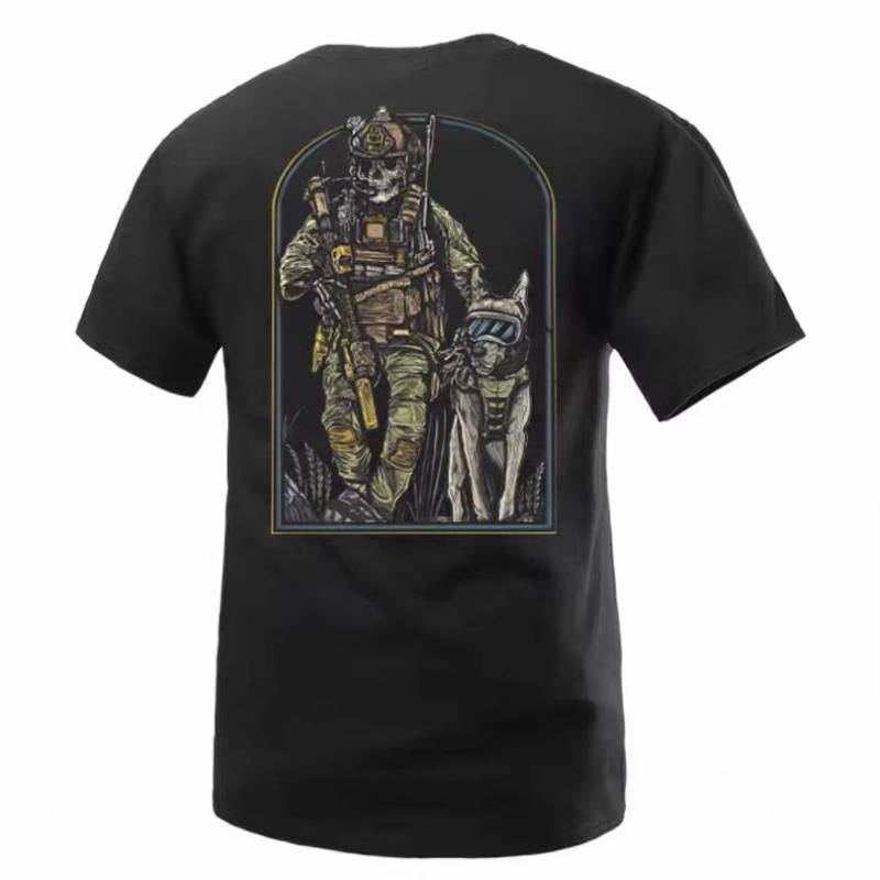 เสื้อยืดแขนสั้นพิมพ์ลายผ้าฝ้าย - Outdoor Camping Guy บทวิจารณ์และราคา