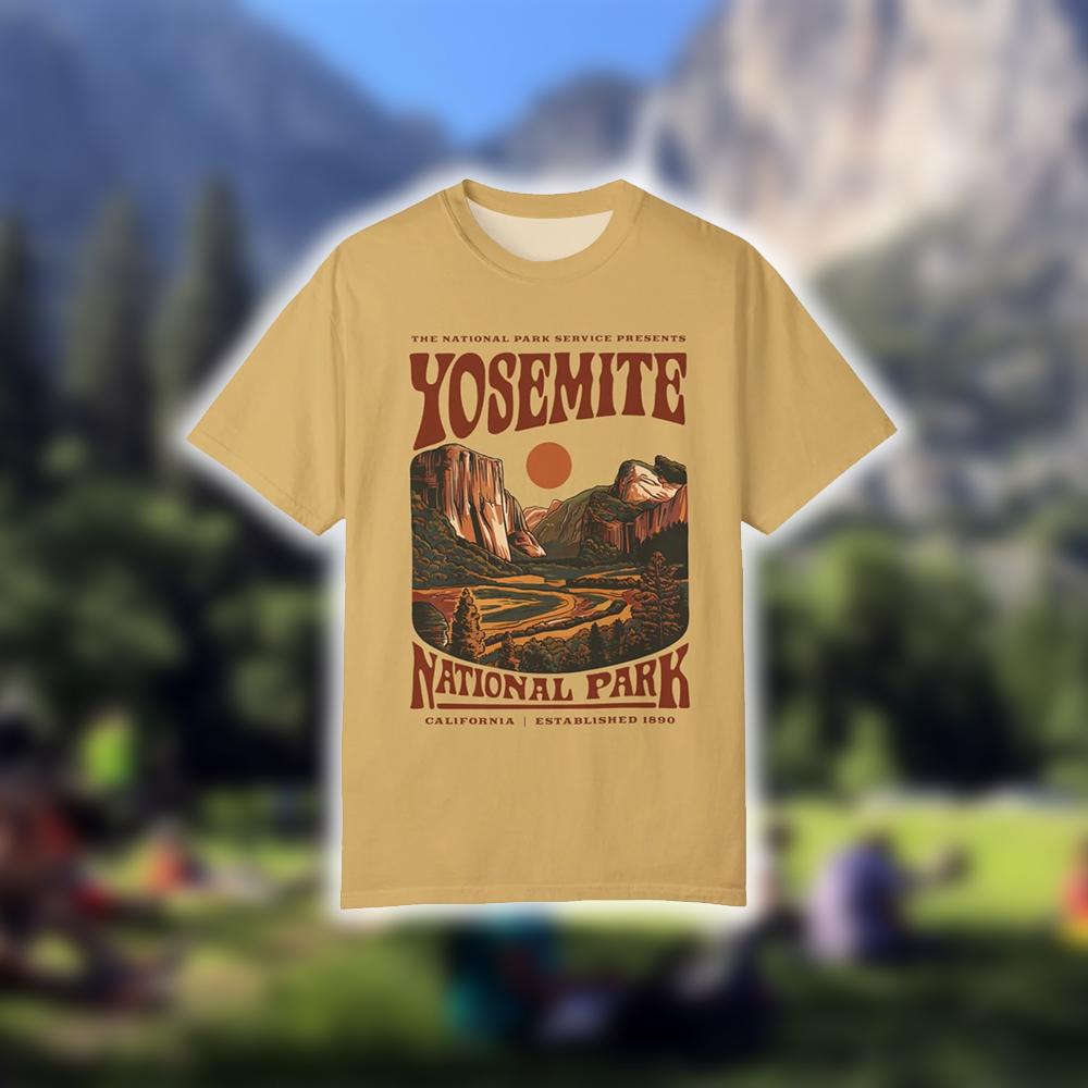 เสื้อยืดพิมพ์ลายวินเทจแห่งอุทย - Outdoor Camping Yosemite บทวิจารณ์และราคา