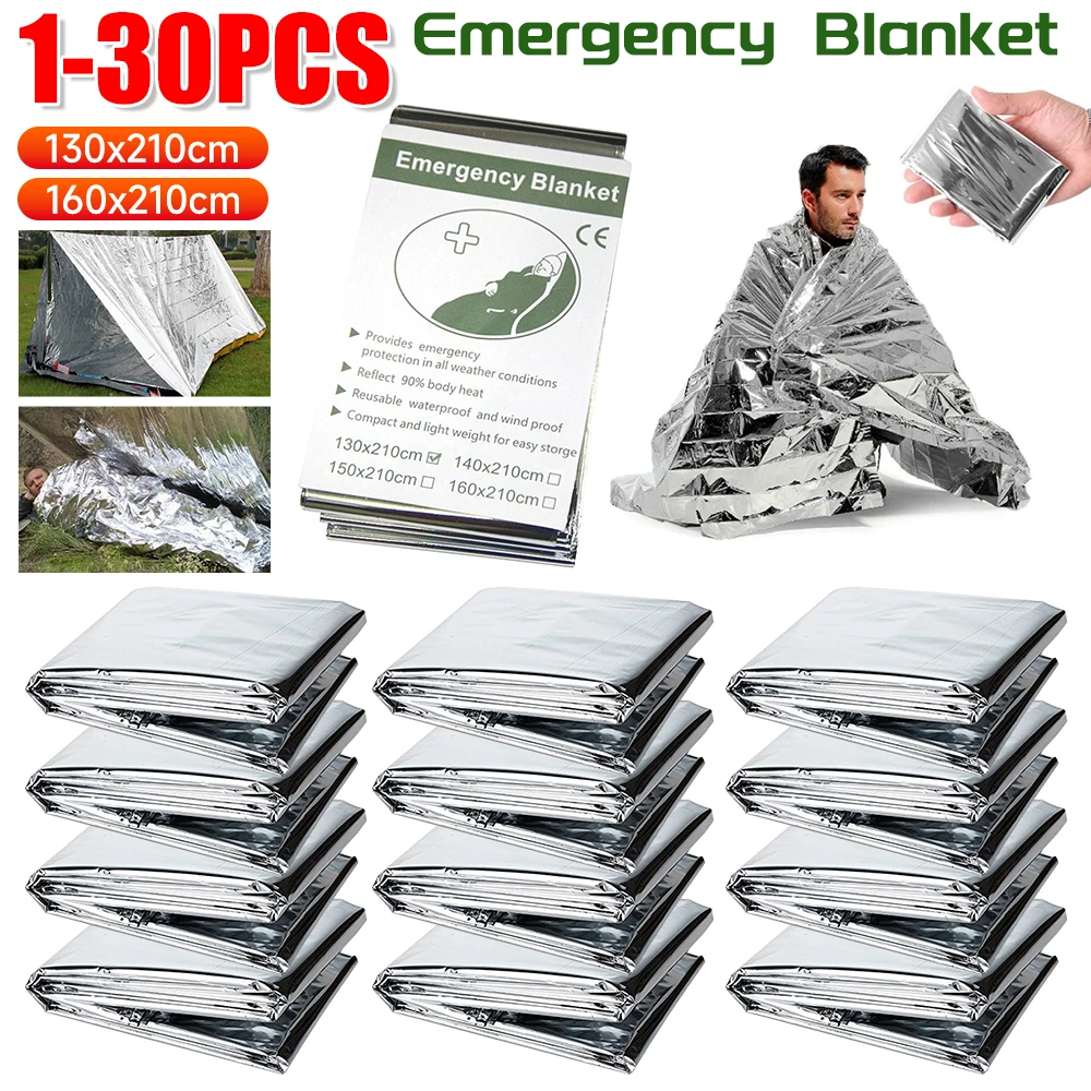 1-30PCS ผ้าห่มฉุกเฉินกลางแจ้ง  - Outdoor Camping Mat Waterproof บทวิจารณ์และราคา