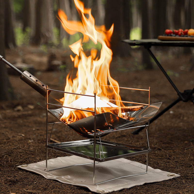 การเผาไหม้ไม้เตาแคมปิ้งแบบพกพา - Outdoor Camping Fire Pit บทวิจารณ์และราคา