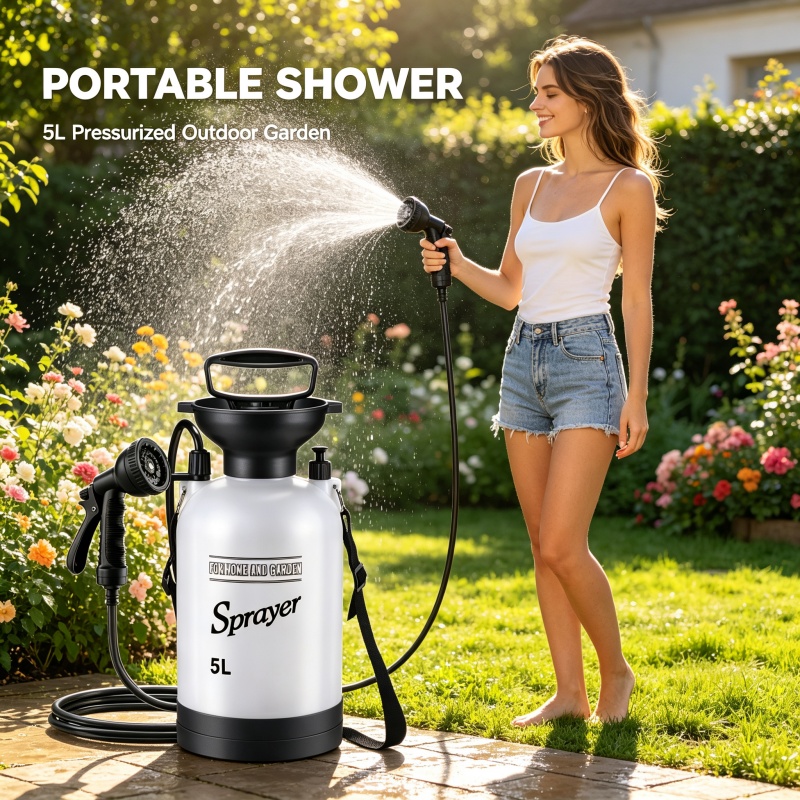 ขวดสเปรย์ฉีดน้ำแบบพกพา 5 ลิตร  - Portable Camping Shower บทวิจารณ์และราคา