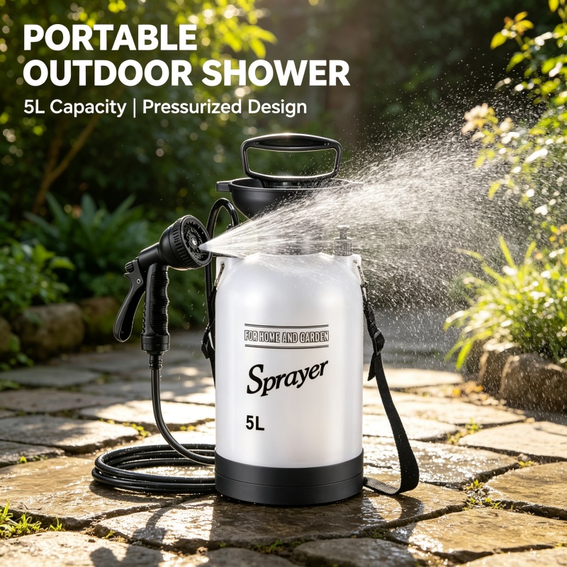 ขวดสเปรย์ฉีดน้ำแบบพกพา 5 ลิตร  - Portable Camping Shower บทวิจารณ์และราคา