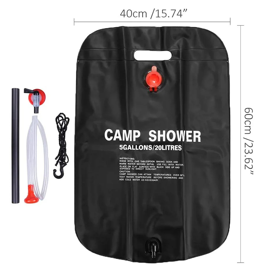 ถุงอาบน้ำพลังงานแสงอาทิตย์แบบพ - Outdoor Camping Hot Water Shower บทวิจารณ์และราคา