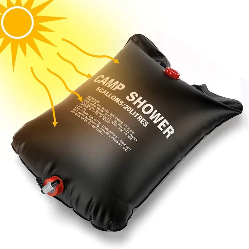 ถุงอาบน้ำพลังงานแสงอาทิตย์แบบพ - Outdoor Camping Hot Water Shower บทวิจารณ์และราคา